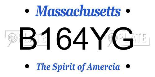 B164YG Massachusetts License Plate