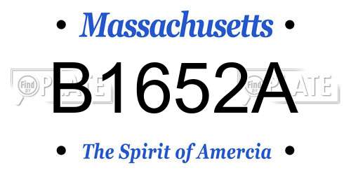 B1652A Massachusetts License Plate