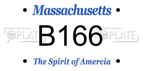 B166 Massachusetts License Plate
