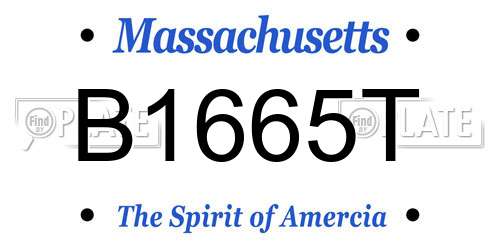 B1665T Massachusetts License Plate