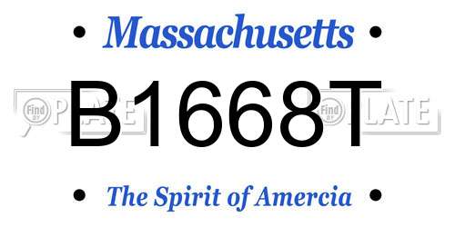 B1668T Massachusetts License Plate