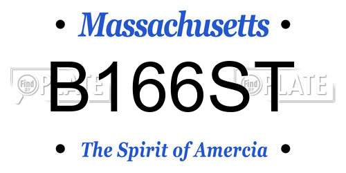 B166ST Massachusetts License Plate