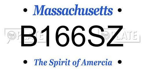B166SZ Massachusetts License Plate