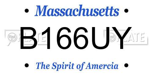 B166UY Massachusetts License Plate