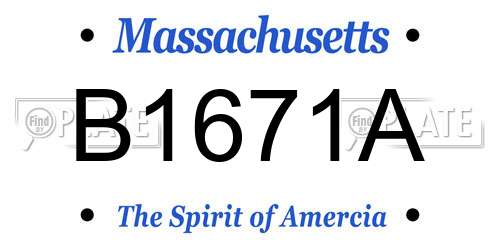 B1671A Massachusetts License Plate