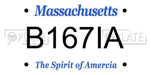B167IA Massachusetts License Plate