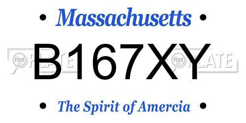 B167XY Massachusetts License Plate