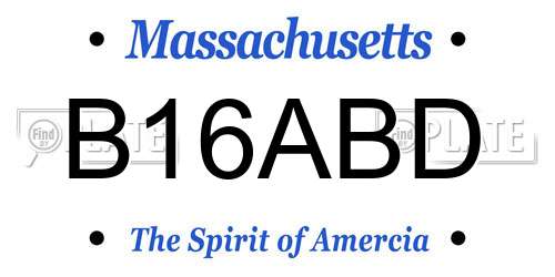 B16ABD Massachusetts License Plate
