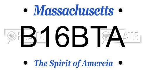 B16BTA Massachusetts License Plate