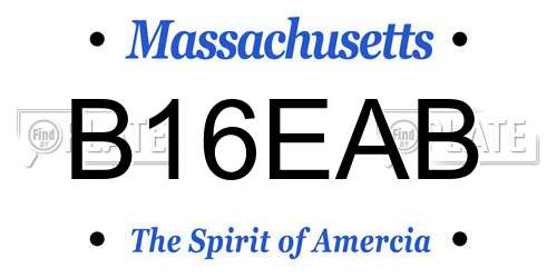B16EAB Massachusetts License Plate