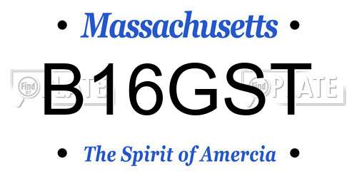 B16GST Massachusetts License Plate