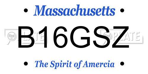 B16GSZ Massachusetts License Plate