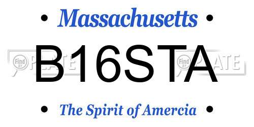 B16STA Massachusetts License Plate