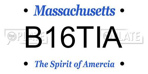 B16TIA Massachusetts License Plate