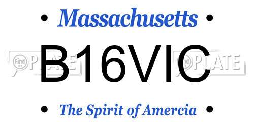 B16VIC Massachusetts License Plate