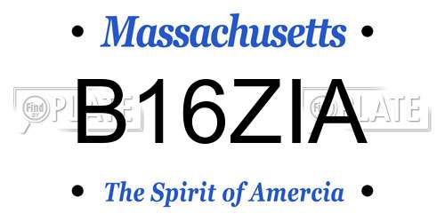 B16ZIA Massachusetts License Plate