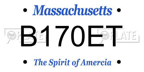 B170ET Massachusetts License Plate
