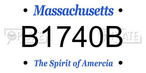 B1740B Massachusetts License Plate