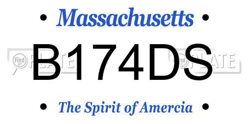 B174DS Massachusetts License Plate