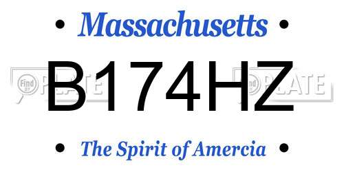 B174HZ Massachusetts License Plate
