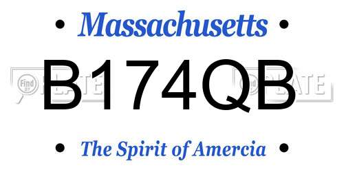 B174QB Massachusetts License Plate