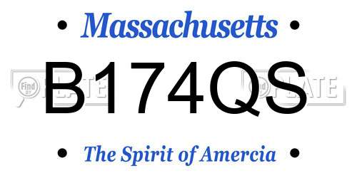 B174QS Massachusetts License Plate