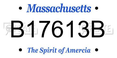 B17613B Massachusetts License Plate