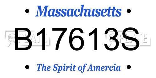 B17613S Massachusetts License Plate