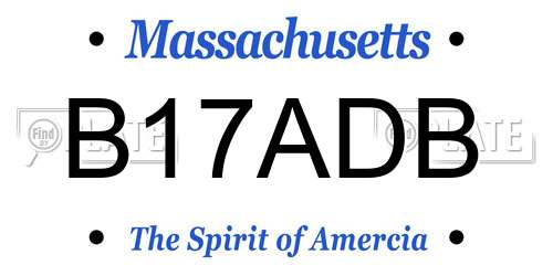 B17ADB Massachusetts License Plate