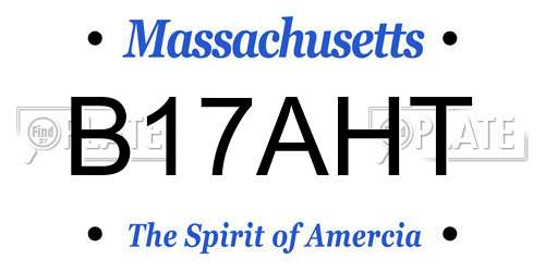 B17AHT Massachusetts License Plate
