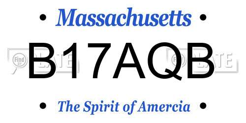 B17AQB Massachusetts License Plate