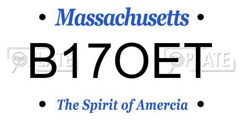 B17OET Massachusetts License Plate
