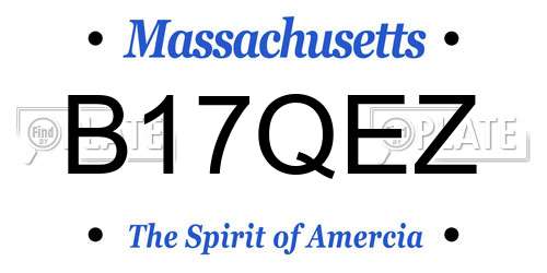 B17QEZ Massachusetts License Plate