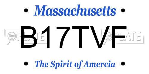 B17TVF Massachusetts License Plate