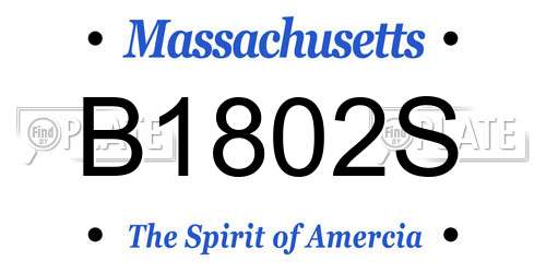 B1802S Massachusetts License Plate