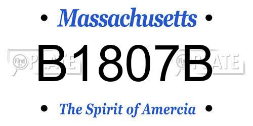 B1807B Massachusetts License Plate