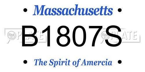 B1807S Massachusetts License Plate