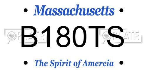 B180TS Massachusetts License Plate