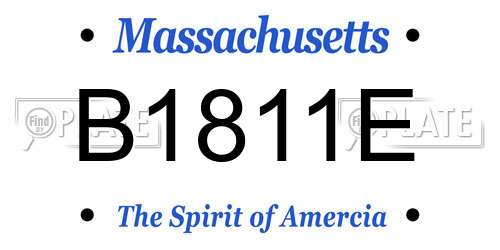 B1811E Massachusetts License Plate
