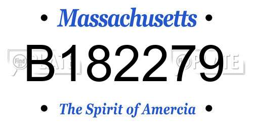 B182279 Massachusetts License Plate