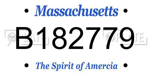 B182779 Massachusetts License Plate