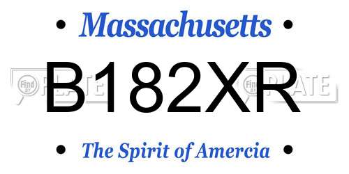 B182XR Massachusetts License Plate