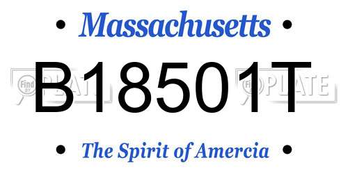 B18501T Massachusetts License Plate