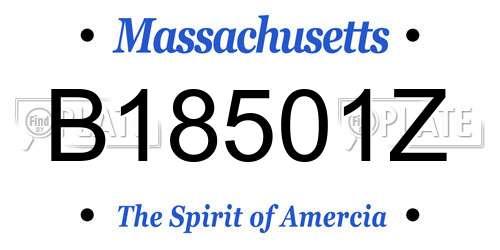 B18501Z Massachusetts License Plate