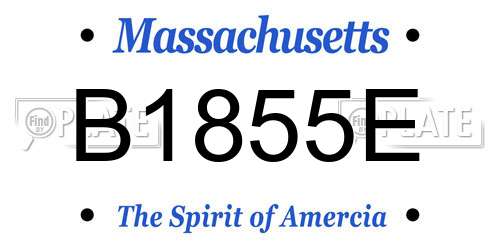 B1855E Massachusetts License Plate