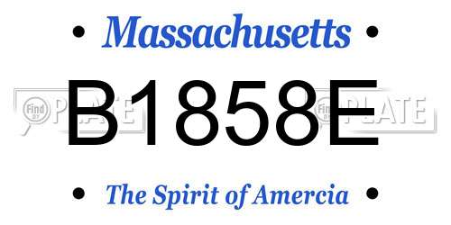 B1858E Massachusetts License Plate
