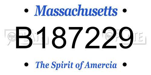 B187229 Massachusetts License Plate