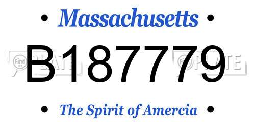 B187779 Massachusetts License Plate