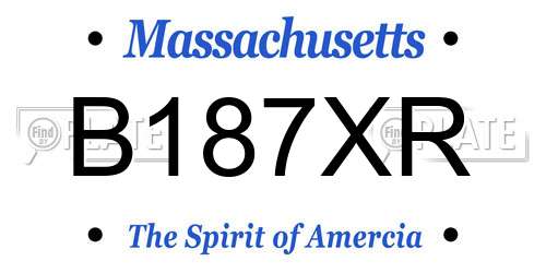 B187XR Massachusetts License Plate