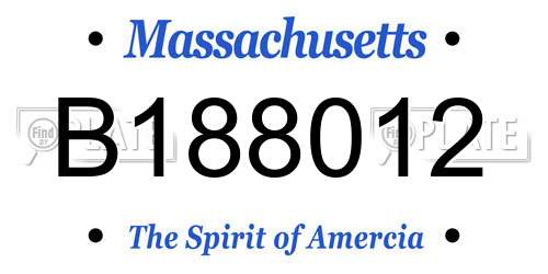 B188012 Massachusetts License Plate